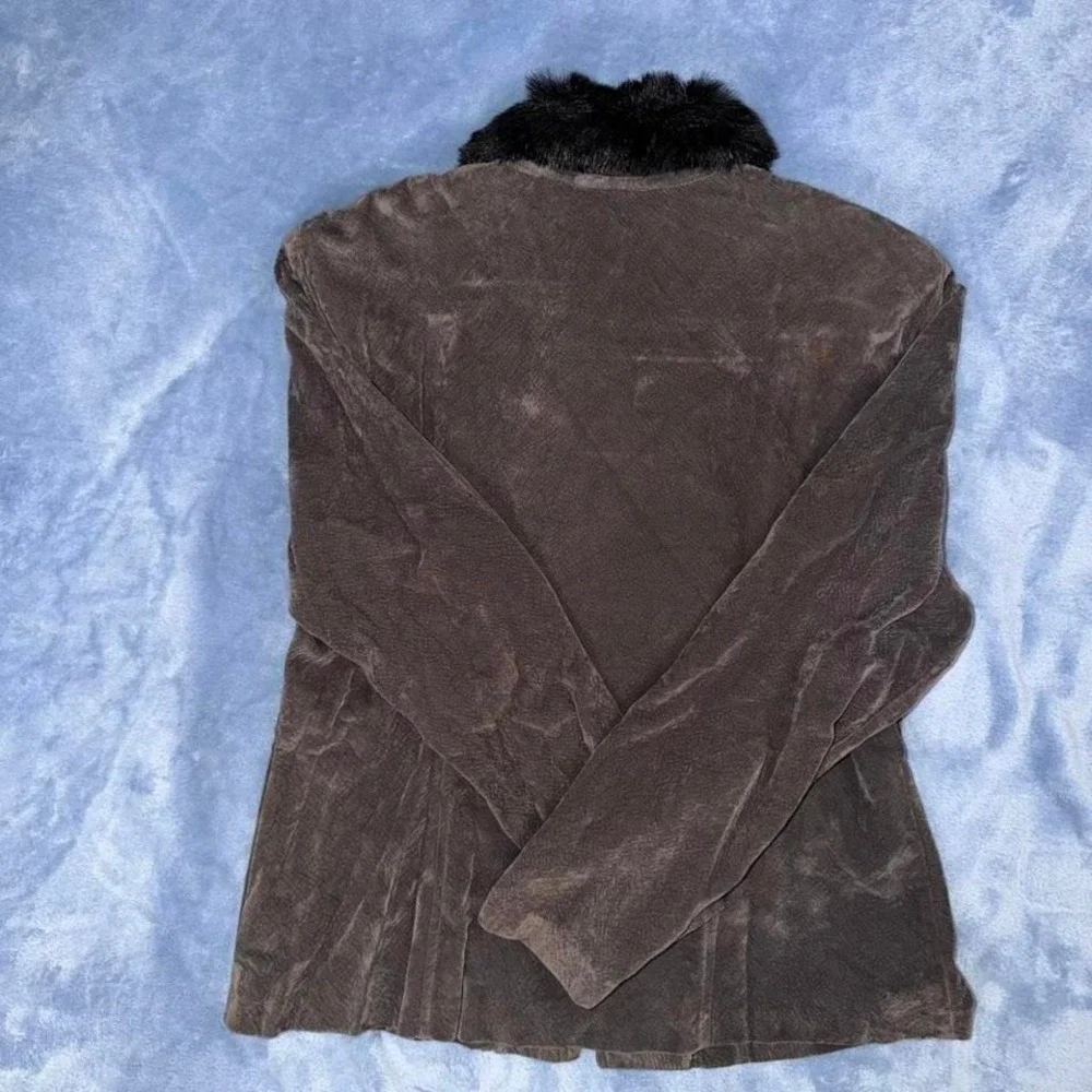 Vintage Anna Gray suede jacket and‎ gray skirt women Size L both items